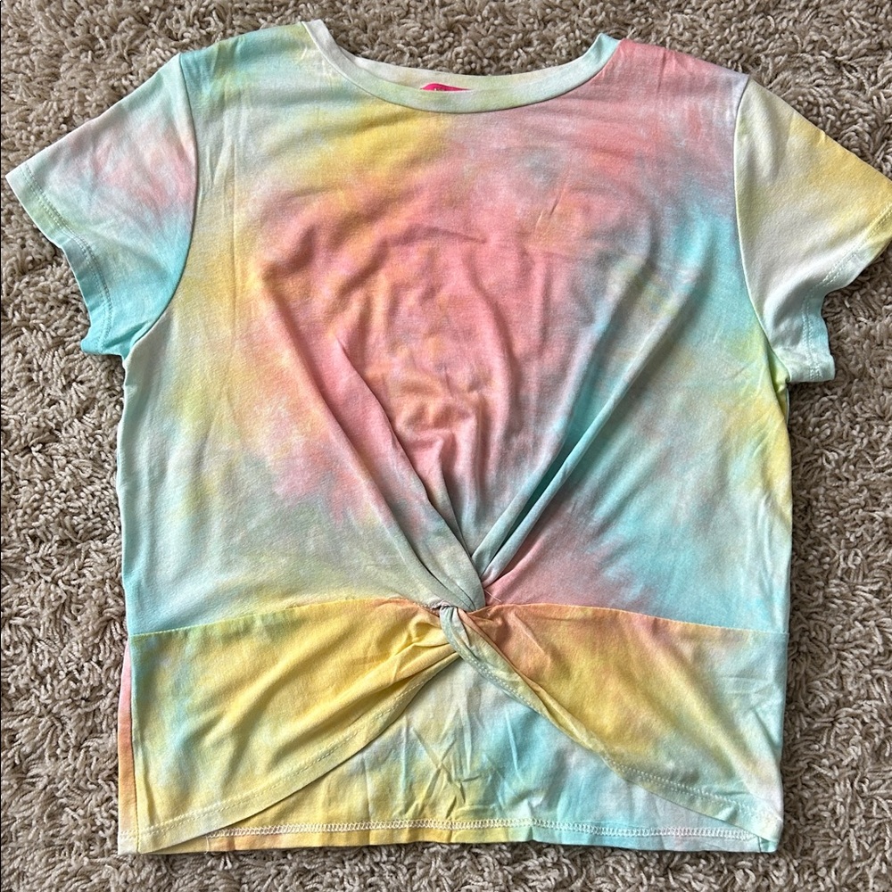Me.n.u Pastel Tie-Dye Knot Front Tee Size  10/12